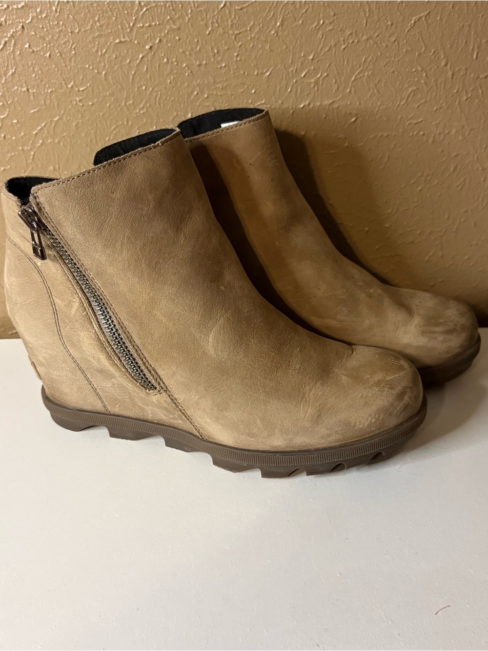 Sorel Tan Suede Ankle Booties - Picture 2 of 8